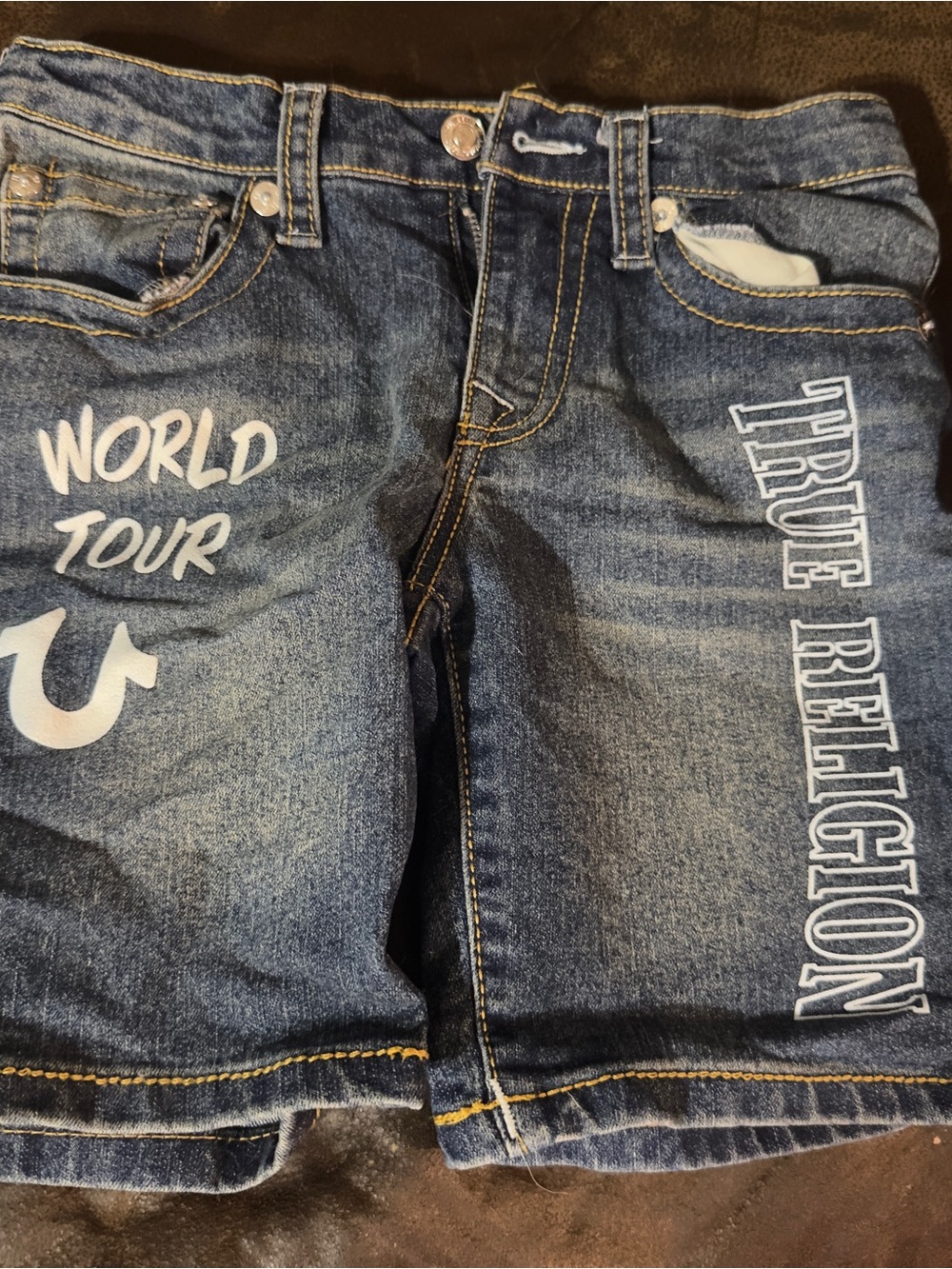 True Religion Women’s Blue 'World Tour' Denim Shorts